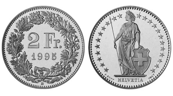 2 Franken Schweizermünze
