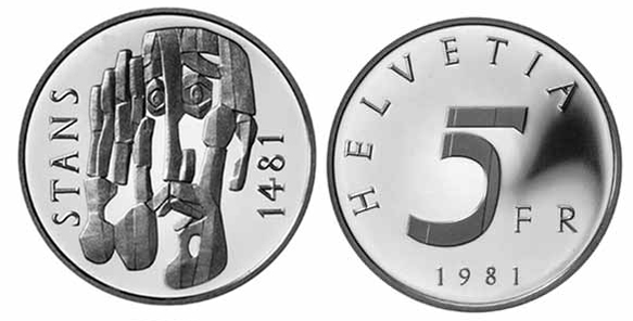5 Franken Gedenkmünze 1981 Stanser Verkommnis