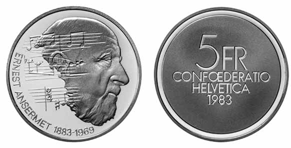 5 Franken Gedenkmünze 1983 Ernst Ansermet