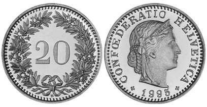 20 Rappen Schweizermünze