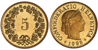 5 Rappen Schweizermünze