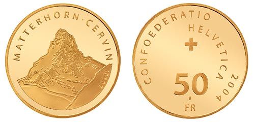 50 Franken Gedenkmünze 2004 Mattherhorn Gold
