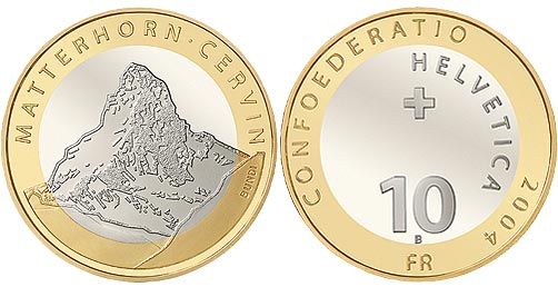 10 Franken Gedenkmünze 2004 Matterhorn