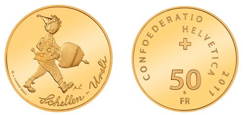 50 Franken Gedenkmünze 2011 Schellen-Ursli Gold