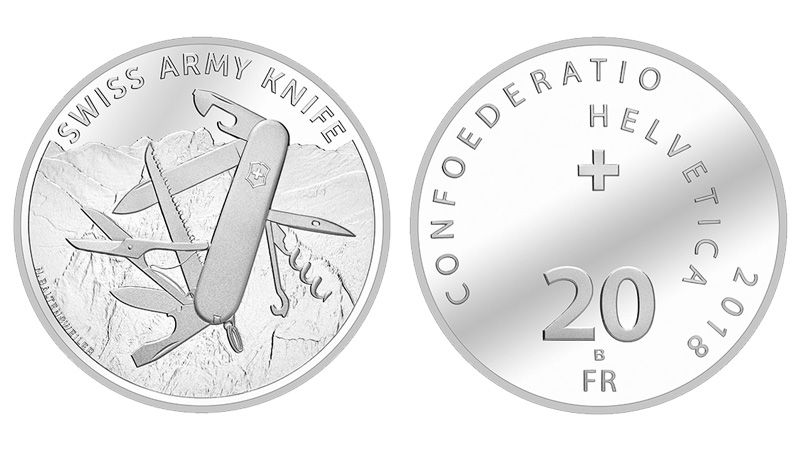 20 Franken Gedenkmünze 2018 Swiss Army Knife
