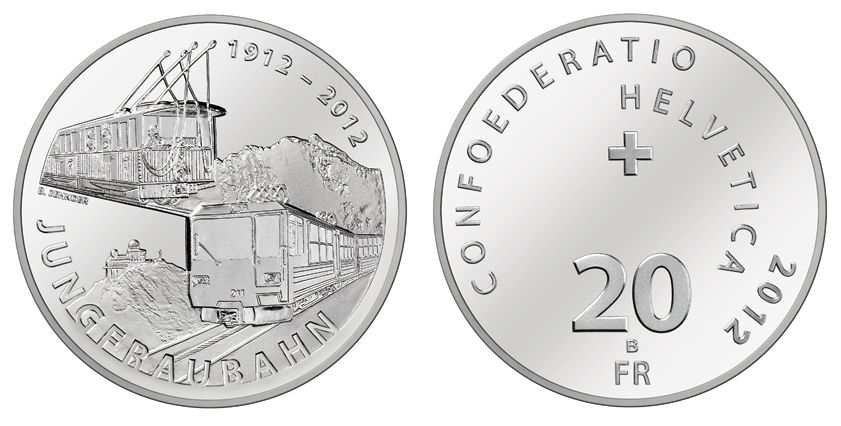 20 Franken Gedenkmünze 2012 Jungfraubahn