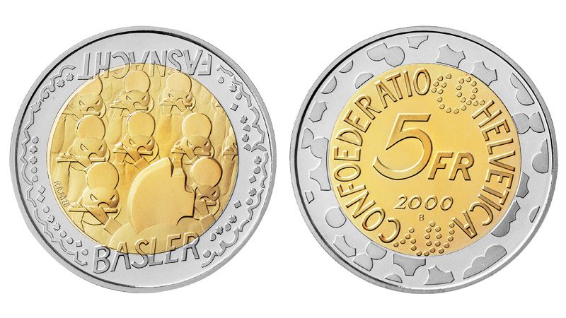5 Franken Gedenkmünze 2000 Basler Fasnacht