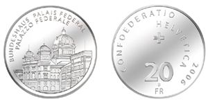 20 Franken Gedenkmünze 2006 Bundeshaus