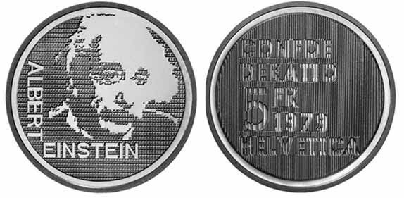 5 Franken Gedenkmünze 1979 Albert Einstein Porträt