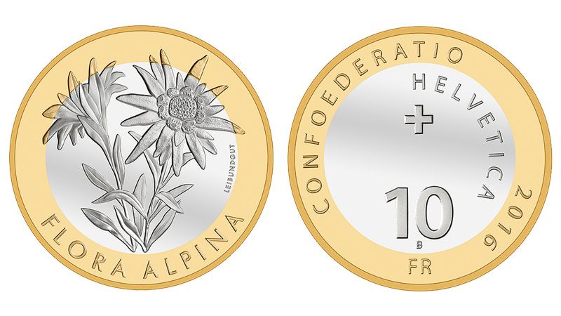 10 Franken Gedenkmünze 2016 Edelweiss